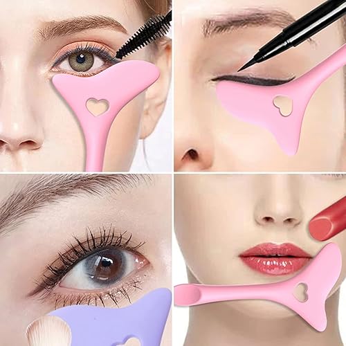 Miniatura 4 de Plantilla de ayuda para delineador de ojos rosa, plantillas multifuncionales para delineador de ojos, herramienta de maquillaje de ojos, herramienta
