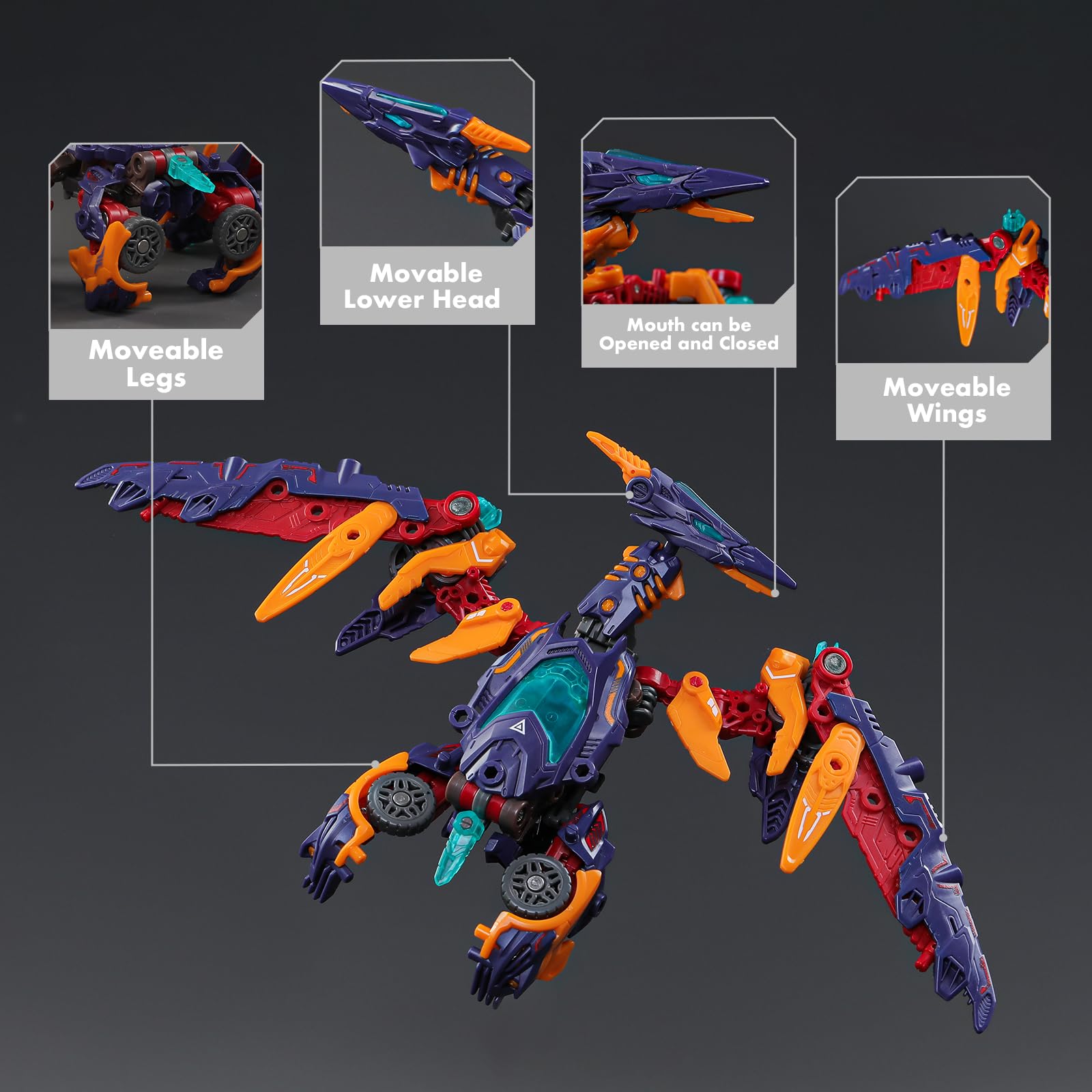 52TOYS BEASTDRIVE BD-10 DRIVE PTERANO, Assemble Robot, Converting in Pterosaur and Racing Car, Action Figure, Collectible Gift - Image 3