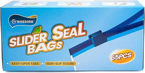 Miniatura 1 de WiseFresh - Bolsas deslizantes de almacenamiento de alimentos de 45 galones para preservar la frescura y proteger el sabor, 45pcs