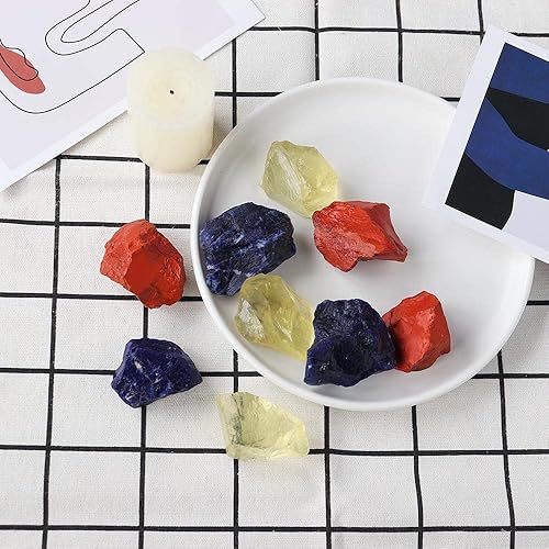 Miniatura 8 de Runyangshi Piedras de cristal natural crudo de 0.66 libras, piedras de cristal curativo áspero, citrino, jaspe rojo, sodalita, tratamiento de reiki,