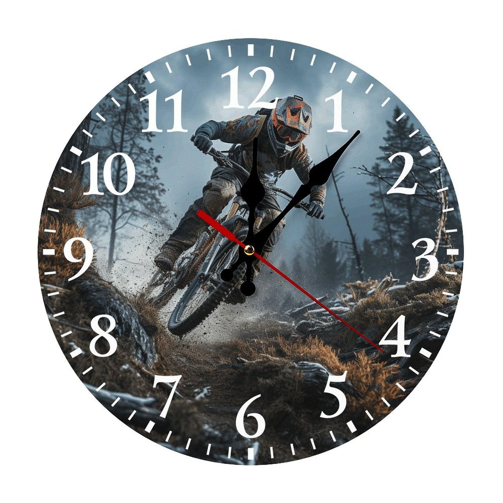 Horloge murale de tournoi sans tic-tac blanche ronde à piles