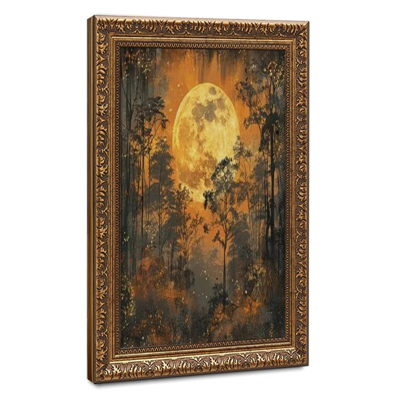 Bareronor Moonlit Forest Poster Canvas Poster Bedroom Decor Landscape Office Room Decor Gift 8" L X 12" W