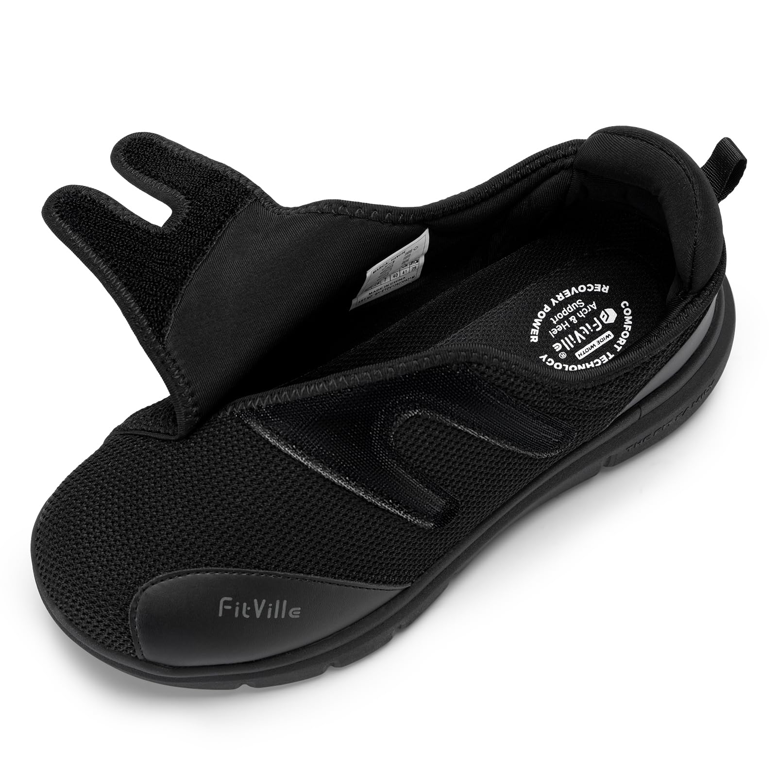 FitVille Extra Weite Reha-Schuhe Herren mit Klettverschluss Einstellbar Walking Schuhe für empfindliche Füße Senioren Pflege Hausschuhe Verbandschuhe Gesundheitsschuhe
