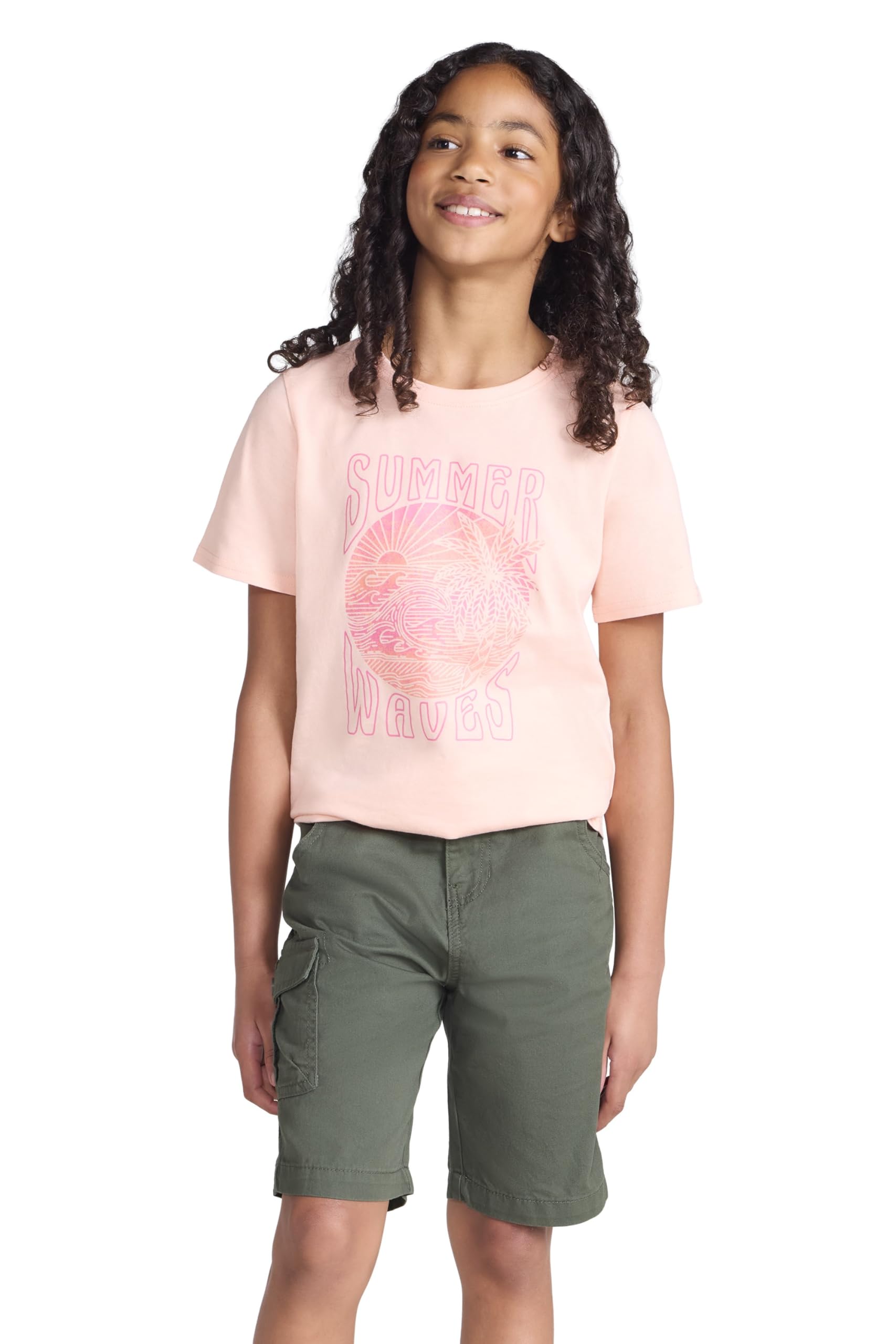 Mountain Warehouse Pale Pink Summer Waves Kids Short Sleeve Tee Teen Size 13 Years