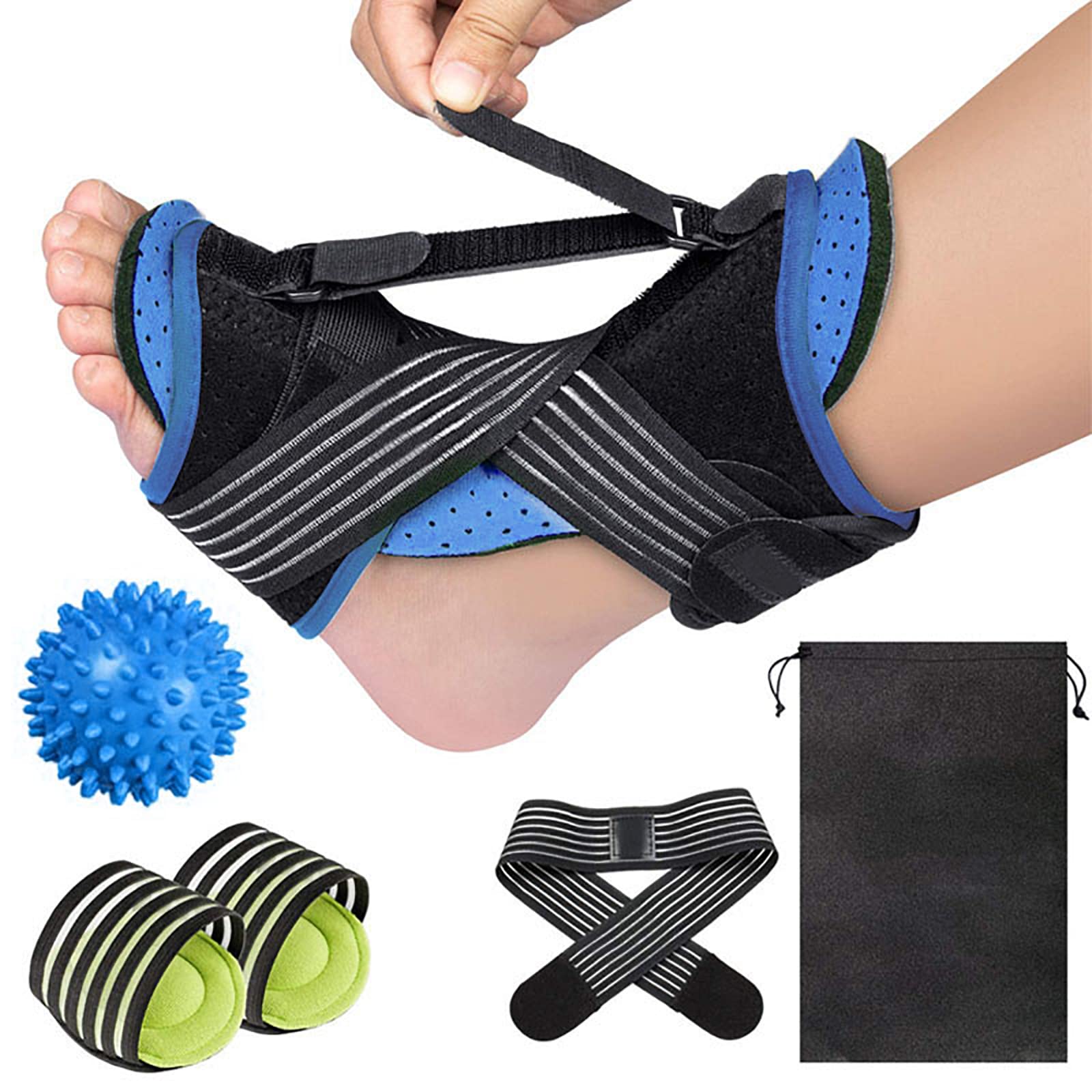 Buy ar Fasciitis Night Splint, 2pcs Foot Drop Orthotic Brace with 2