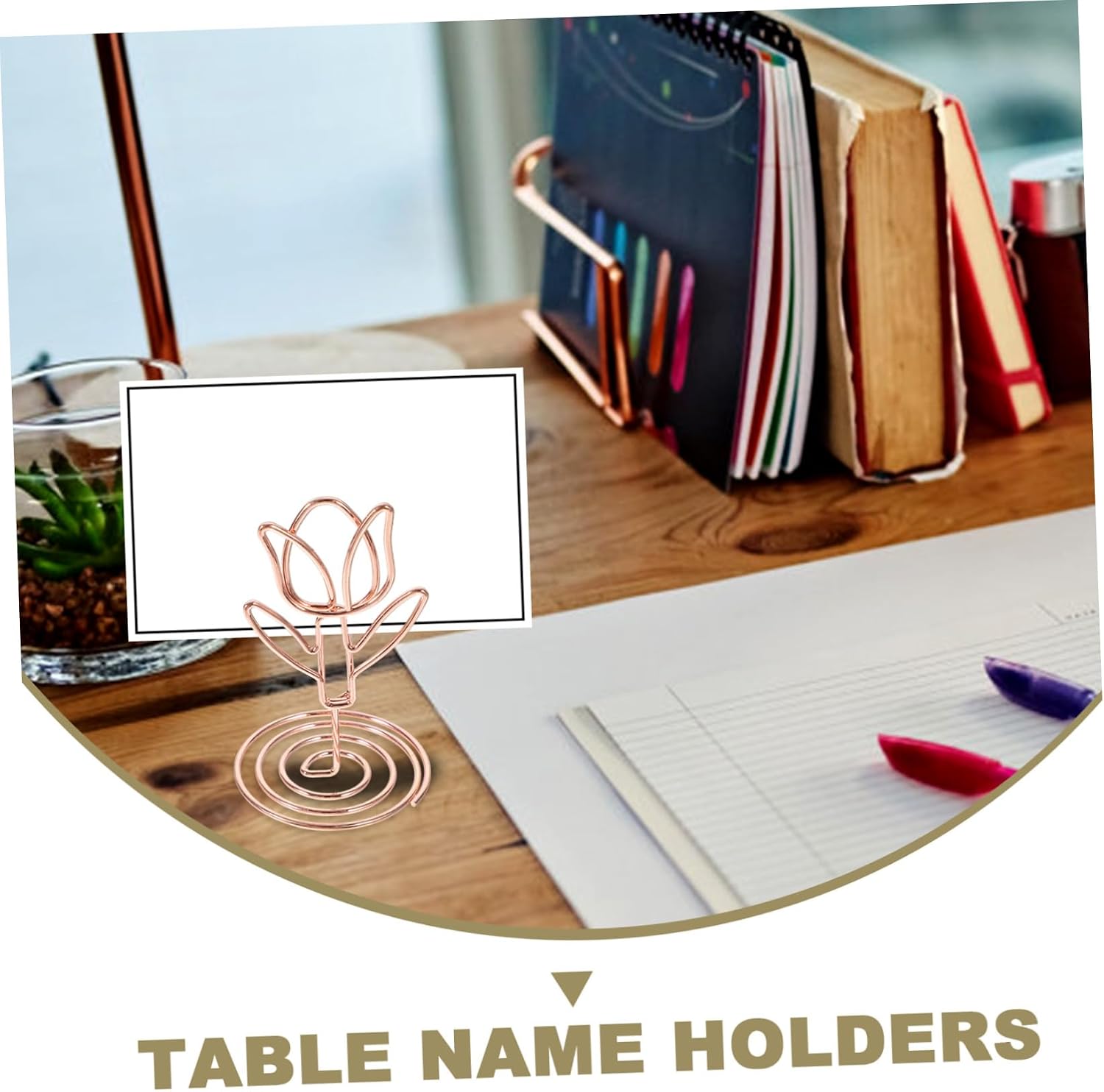 10pcs Sturdy Tulip Shape Photo Clip Holders Wedding Table Sign Holders Desk Card Memo Clip