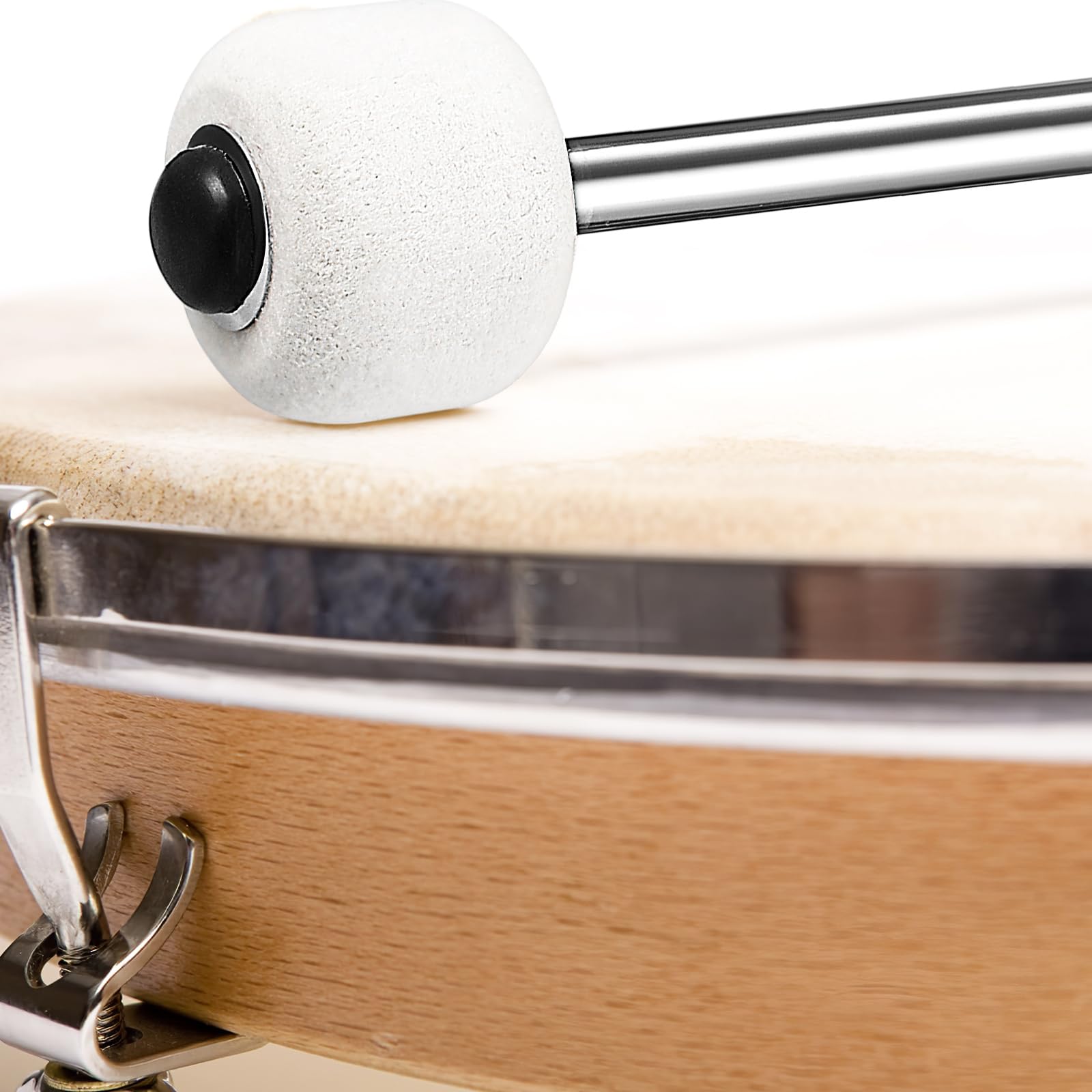 Vaguelly 2 Stück Drum Mallets Mit Filzkopf Und Edelstahlgriff Leichte Trommelstöcke Für Schüler Und Erwachsene Tragbare Percussion Schlägel Für Schlagzeug Übung Und Marschtrommel
