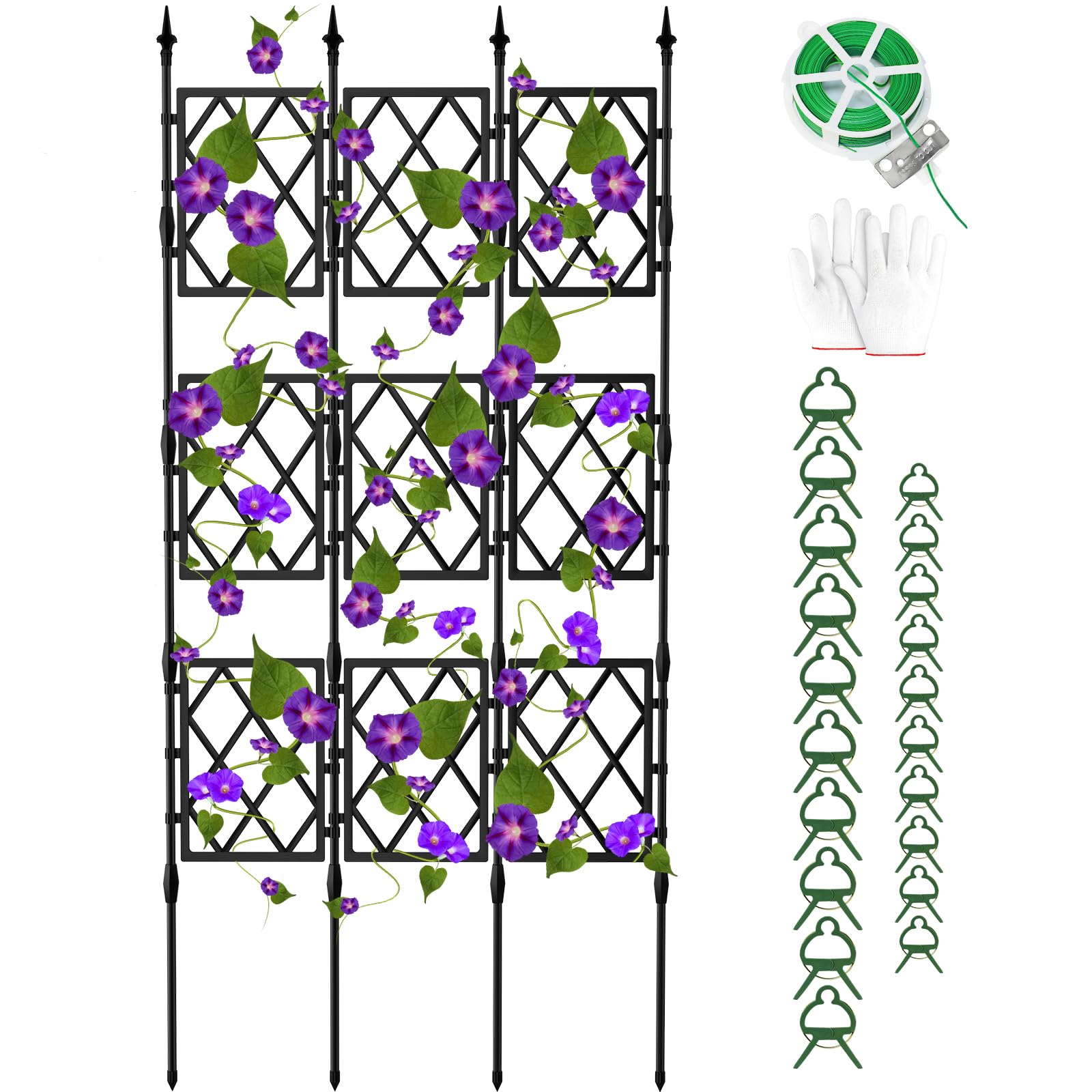 CKE Upgraded 2024 Garden Trellis for Climbing Plants Outdoor, 78"x33" Rustproof Metal Plant Trellis Support, Tall Plant Trellis Frame for Climbing Vines Flower Vegetable Rose Indoor Outdoor Trellis
