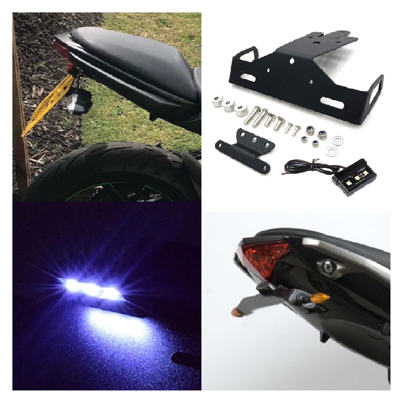 Portatarga Moto Per Ninja 650 650R ABS ER6N ER6F EX650 2012-2016 - Supporto Di Ricambio Per Portatarga Posteriore