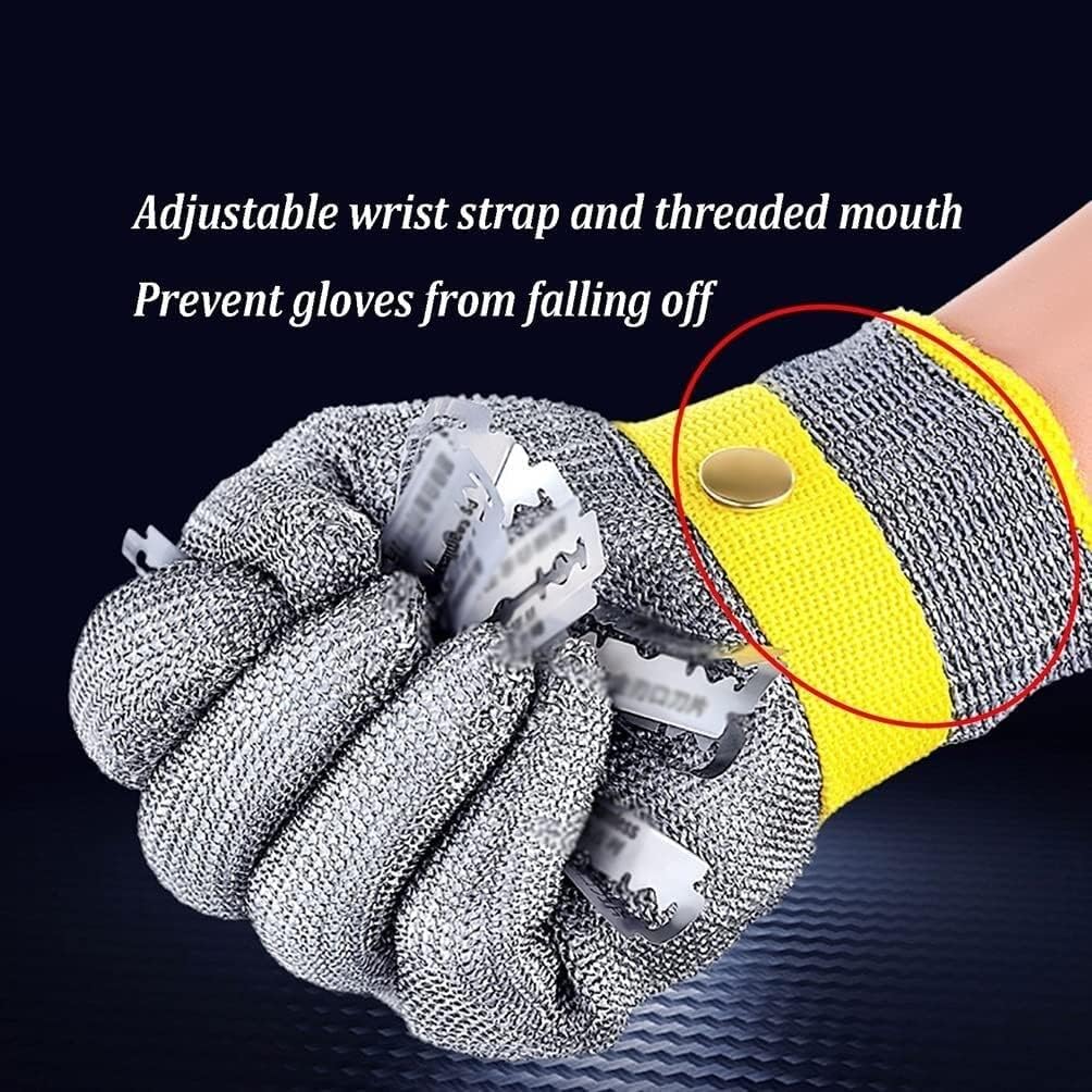 Chef Cut Resistant Gloves, Safe Work Anti-cut Gloves With Adjustable Wrist Strap Cutting Protective Glove