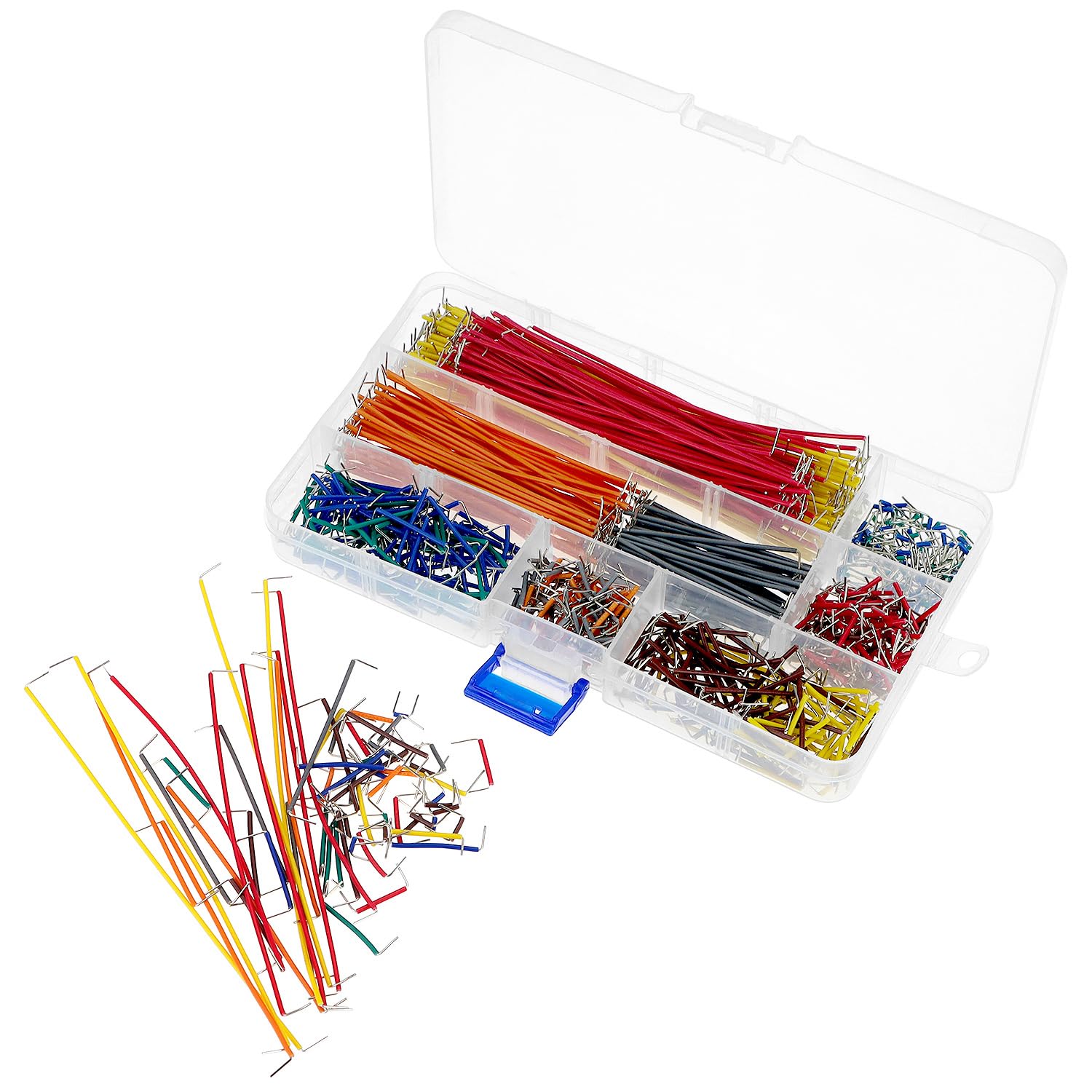 QWORK® 840 Pezzi Breadboard Jumper, Breadboard Jumper Wires Filo Maschio a Maschio, Breadboard Cavo Assorted Kit con Scatola di Smistamento