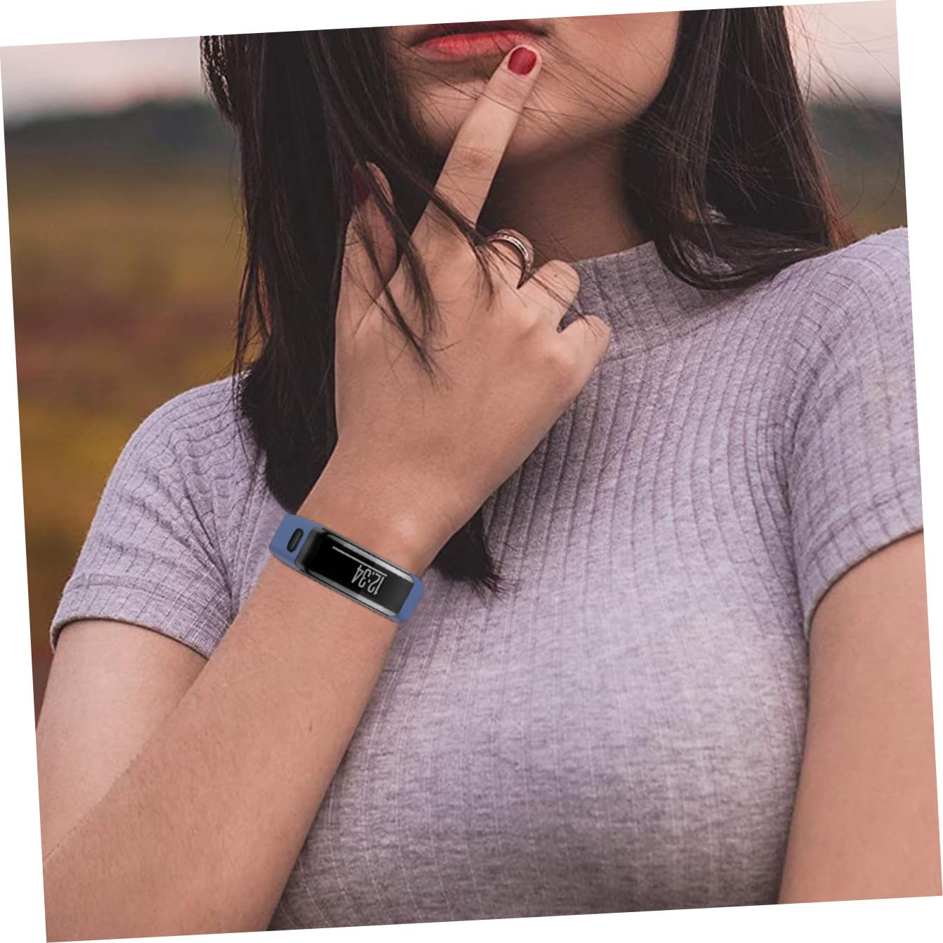 FRCOLOR Silikon Uhrenarmband Ersatzarmband mit Schnellverschluss für Fitness Tracker Flexibles Hautverträgliches Sport Smartwatch Armband in Mitternachtsblau