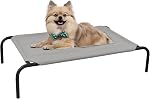 Lit d'animaux de compagnie portatif en acier, lit d'animal de compagnie surélevé, 43.5" L x 25.5" W x 7.8" H(M, Gris)