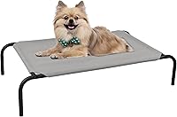 PHYEX Elevated Dog Bed for Small Pets - Raised Cooling Pet Cot with Breathable Mesh, Sturdy Steel Frame, Non-Slip, 33 Inch Grey Indoor Outdoor