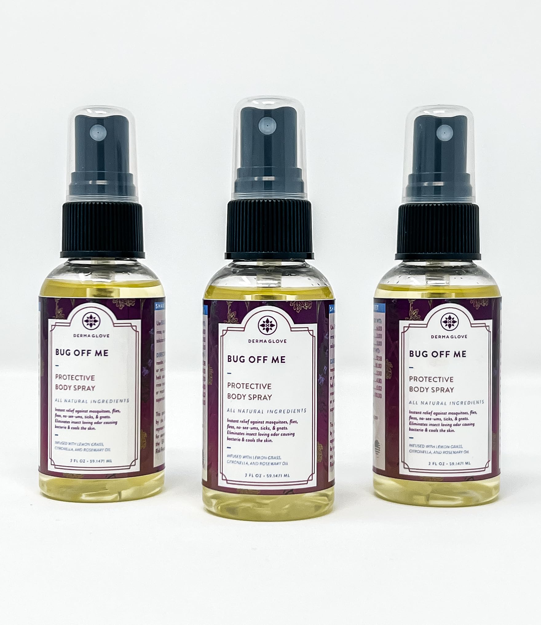 DERMAGLOVE Bug Off ME Travel KIT - All-Natural Protective Body Spray That Provides Instant Relief from Mosquitoes, Flies, Fleas, No-See-ums, Insects, & Gnats. 2 Fl Oz (Pack of 3)