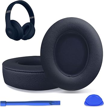 Beats Studio 2 & Studio 3 için Yedek Kulak Pedleri Kablolu ve Kablosuz Kulaklıklar, Kulak Yastıkları, Kulak Kupaları Kapak Onarım Parçaları (Koyu Mavi)