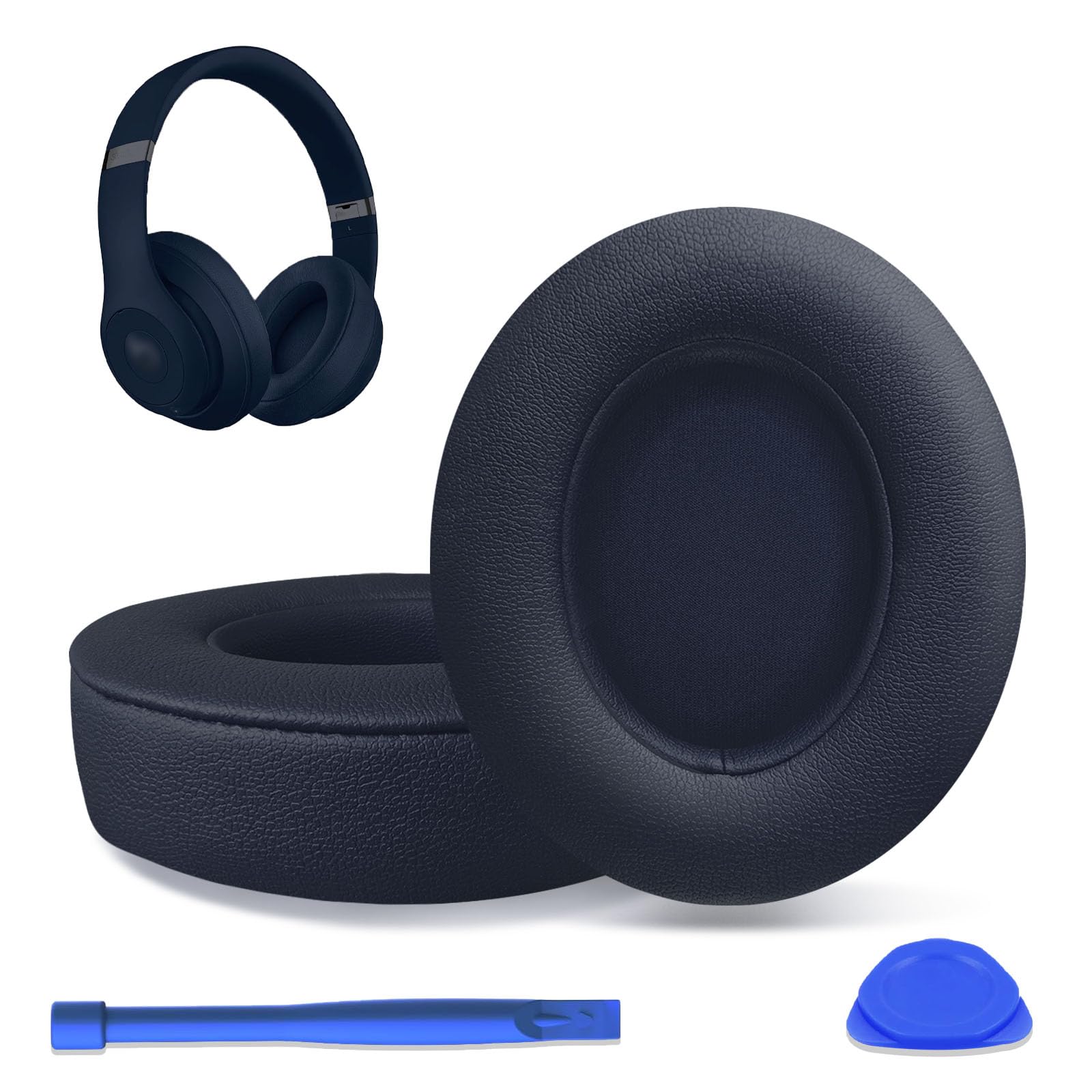 Replacement Ear Pads for Beats Studio 2 & Studio 3 Wired & Wireless Headphones, Ear Cushions, Ear Cups Cover Repair Parts (Dark Blue)