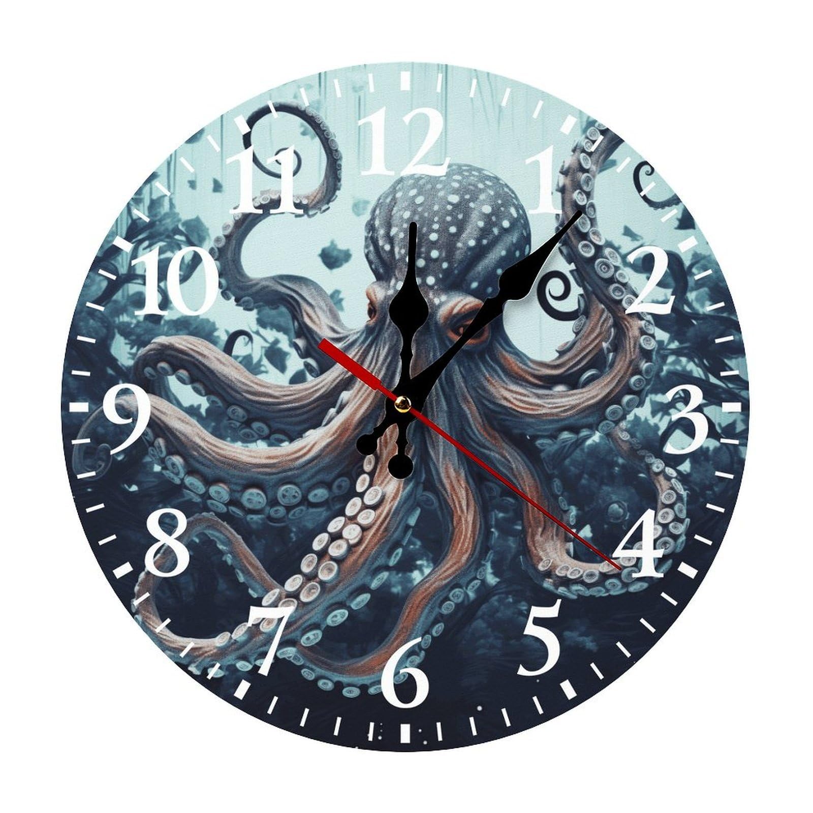 Horloge pieuvre silencieuse pour lire l'heure facilement sans bruit
