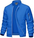 MAGCOMSEN Men's Bomber Jacket with Pockets Lightweight Casual Windbreaker Full Zip Spring Fall Coat