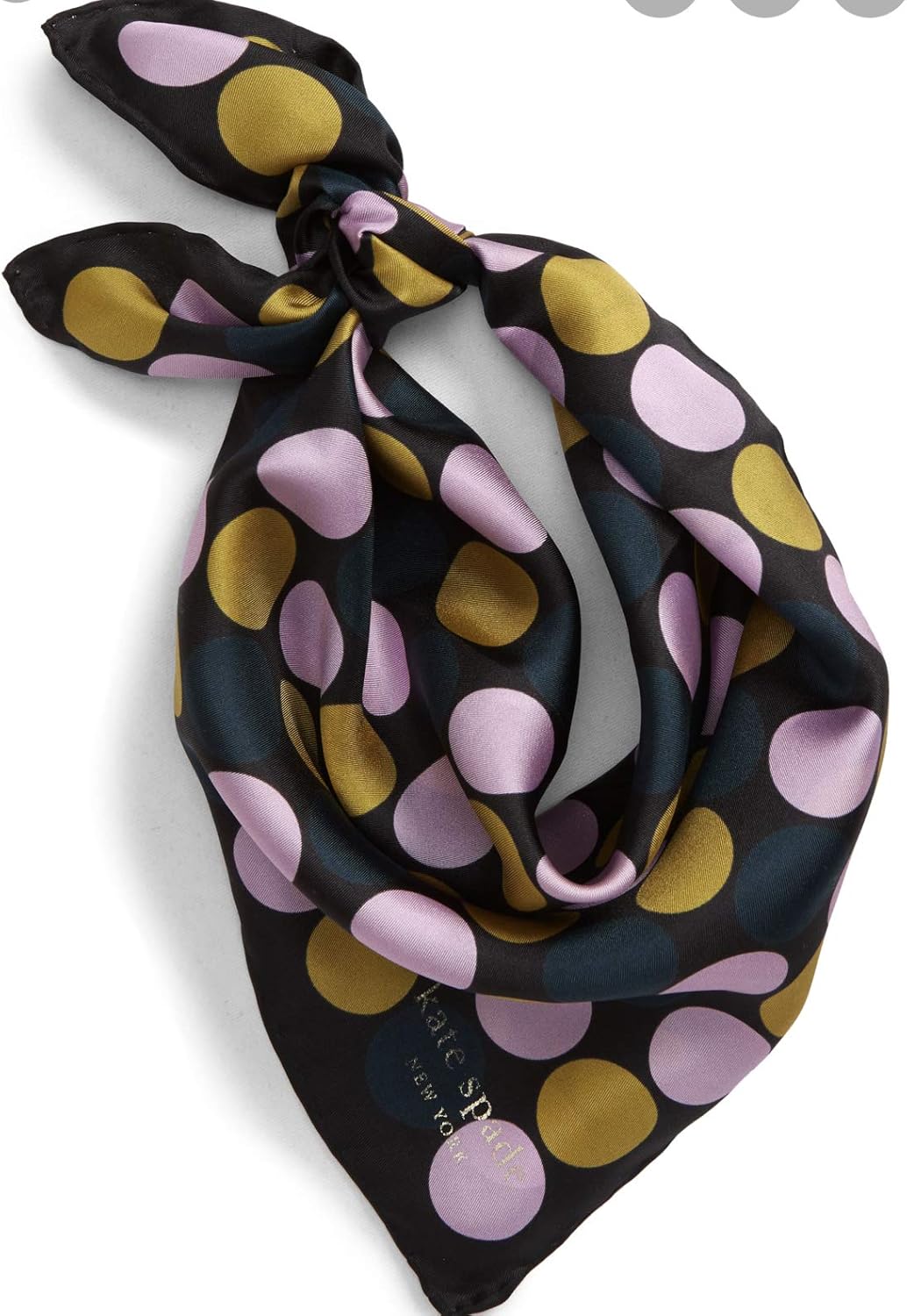 Kate Spade New York 100% Silk Polka Dot Gold Black Bandana Scarf : Clothing, Shoes & Jewelry