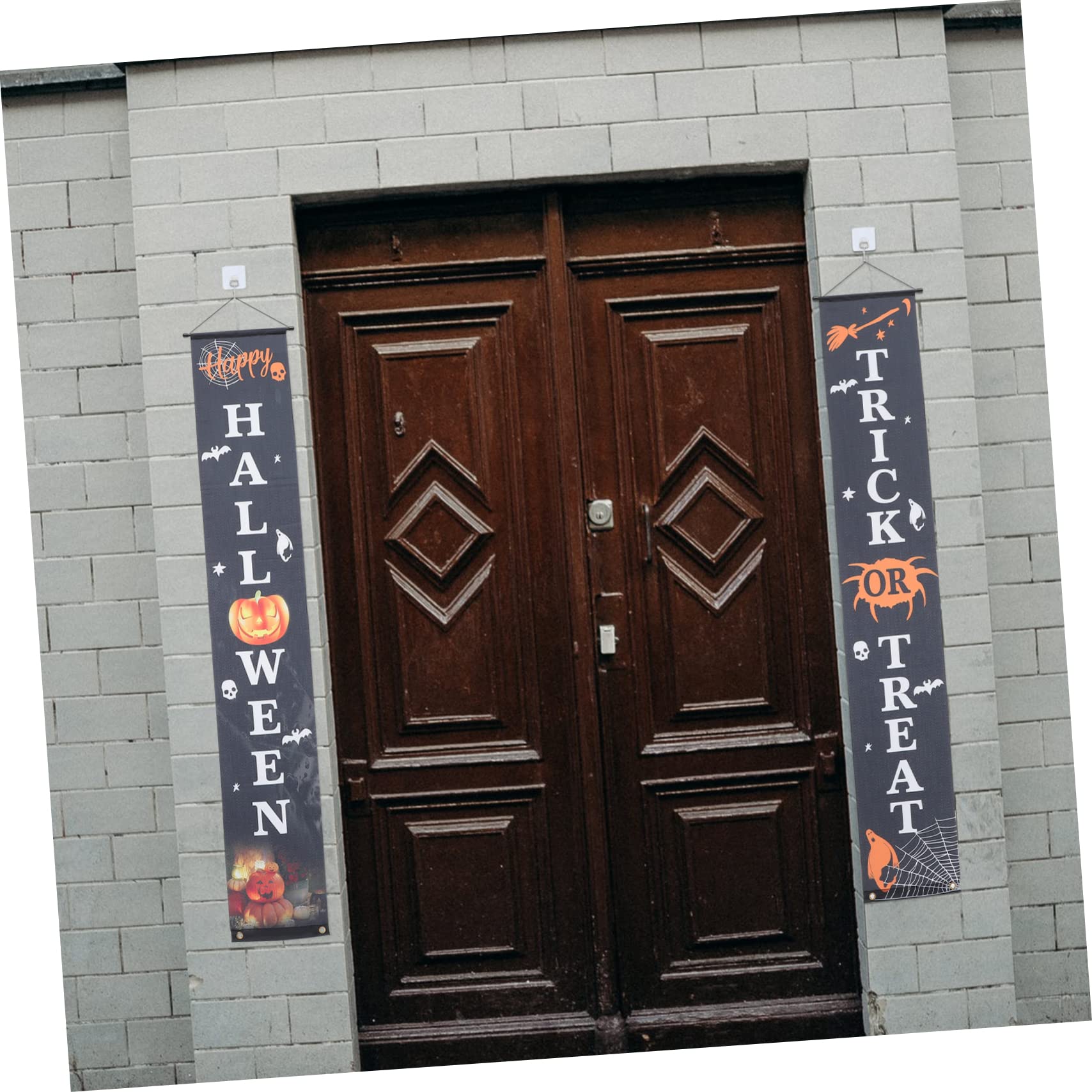 TOPBATHY 3 Set Distici di Halloween Striscione Portico Dolcetto o Scherzetto segni di Halloween Porta d'ingresso Halloween Decorazioni Halloween Party cartelli del Portico di Halloween