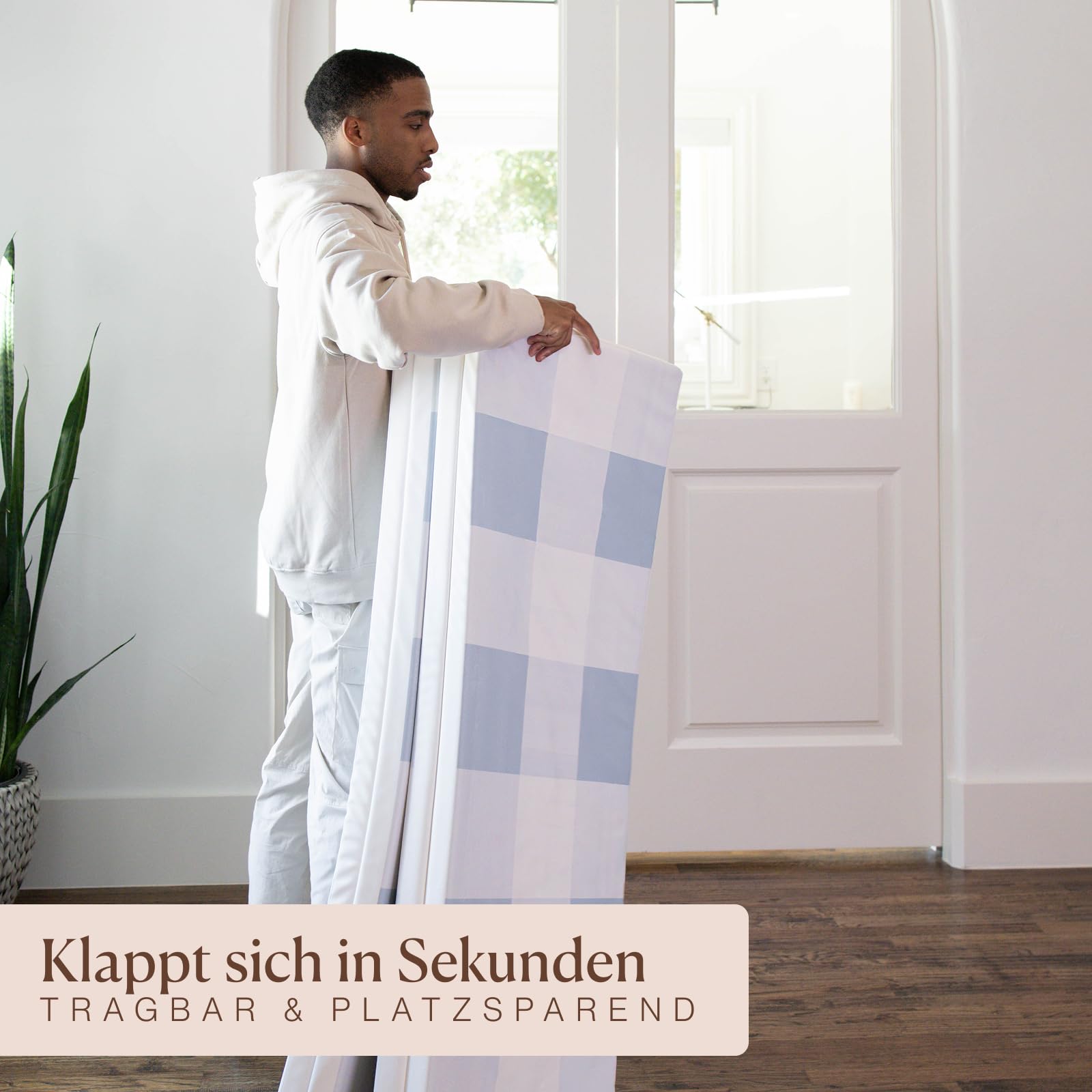 Toddlekind Tumbling-Matte – dicke Spielmatte Baby 1022 x 183 cm – faltbare Baby Bodenmatte aus Memory-Schaum, veganes Leder, gepolstert, abwischbar & tragbar