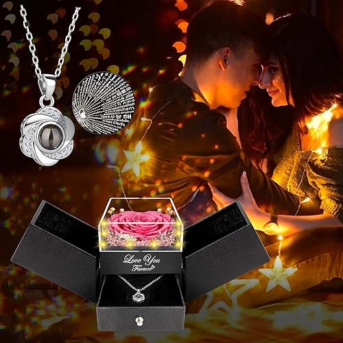 Miniatura 6 de Rosa real preservada, flores eternas, regalos de rosas para mamá, abuela, esposa, novia en el día de la madre, cumpleaños, San Valentín, Navidad,