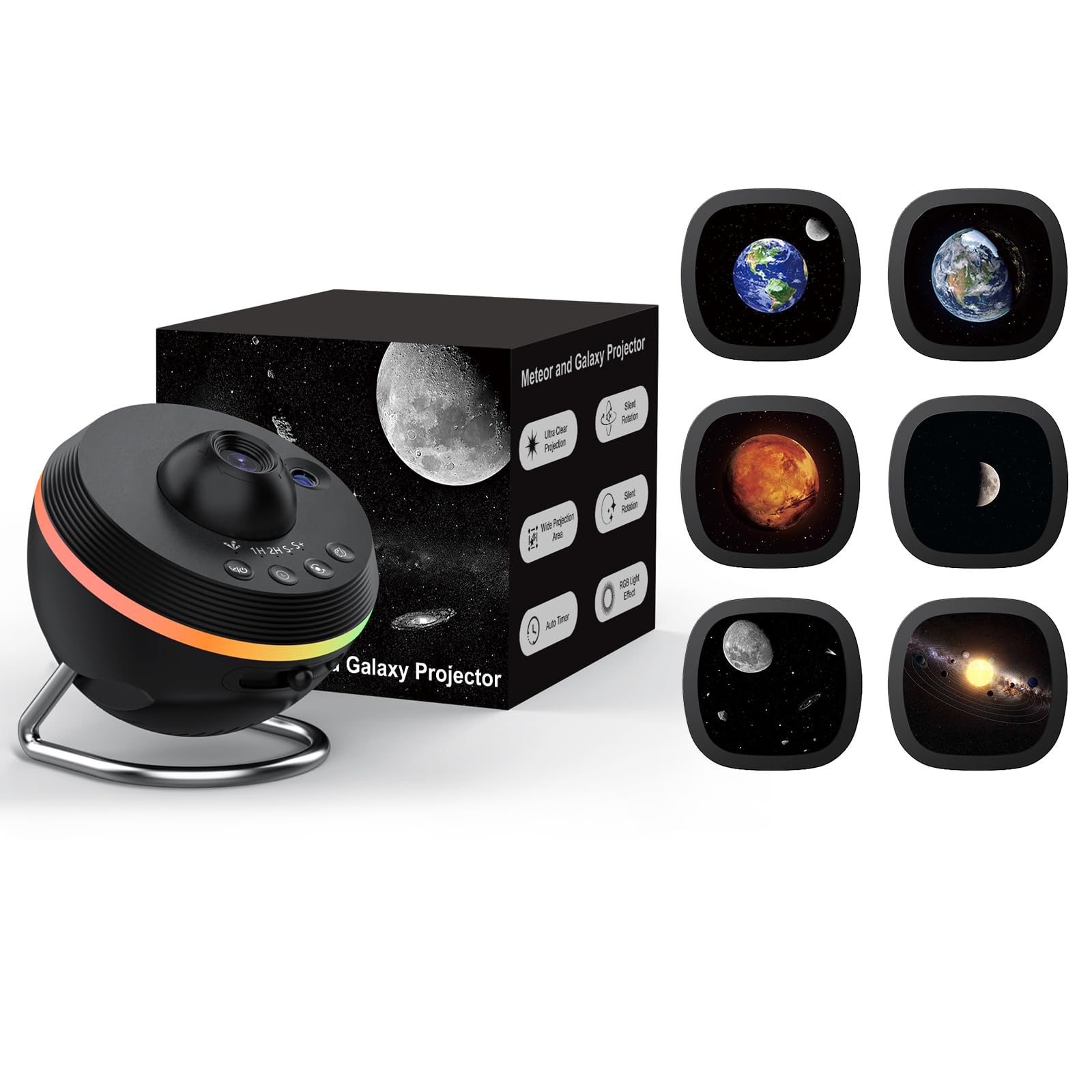 Meteor and Galaxy Projector & 2025 Version 6PCS Disc Set - Moon