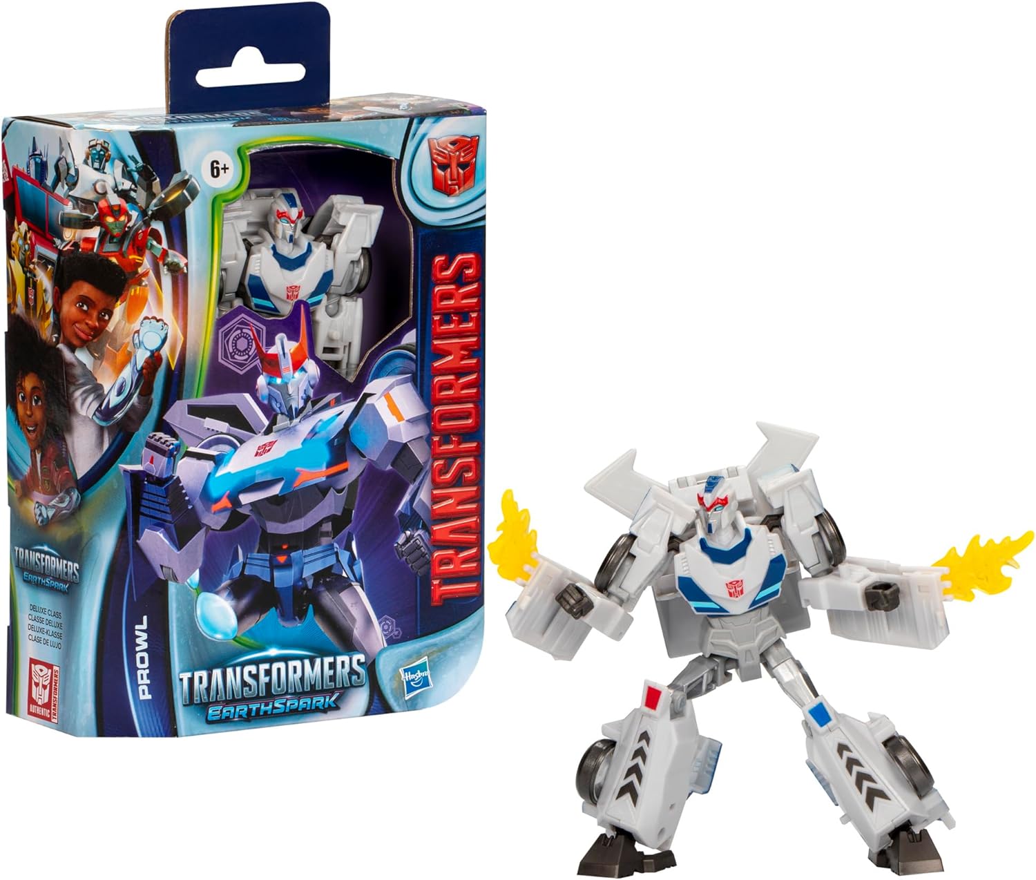 Transformers EarthSpark Deluxe Class Prowl 5-Inch Robot Action Figure, Converts in 12 Steps, Interactive Toys for Boys for Girls Age 6 and Up