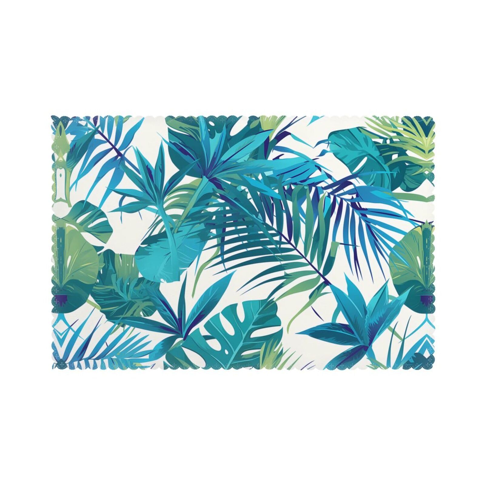 Set de table salle à manger lot de 6 décor feuilles exotiques