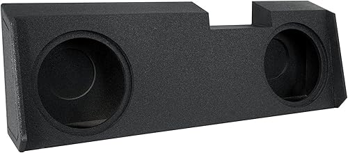 QPower QBGMC12 2019 Underseat Downfire Dual 2 Hole 12 pulgadas Subwoofer Box con forro de cama Spray