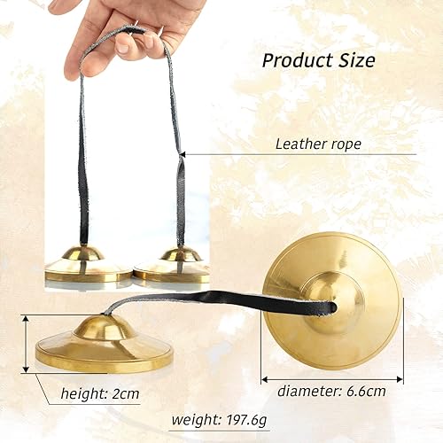 Miniatura 5 de ZenBless Platillos tibetanos Tingsha 2 piezas, con caja de almacenamiento y funda de tela, campanas de campana de latón de meditación para curación