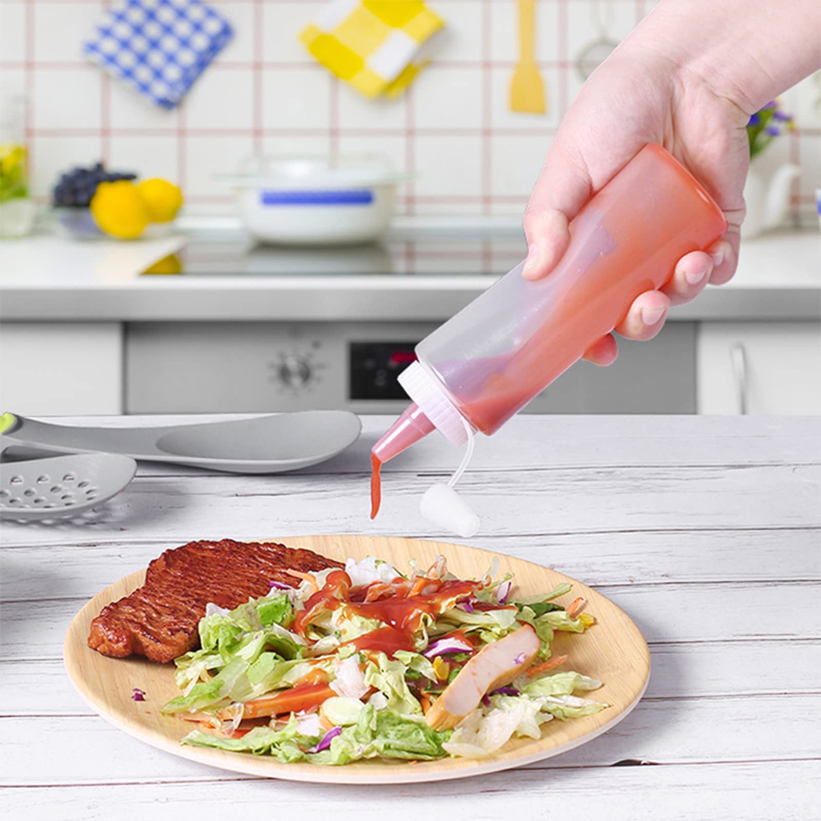 Bottiglie Squeeze Per Olio - 3 Pezzi Da 300ml, Senza BPA, Antiperdita - Foto 2