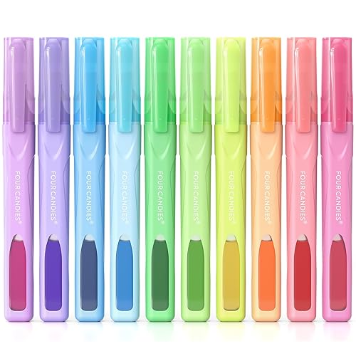 Four Candies Highlighters Assorted Colors, Liquid Highlighter with Clear View