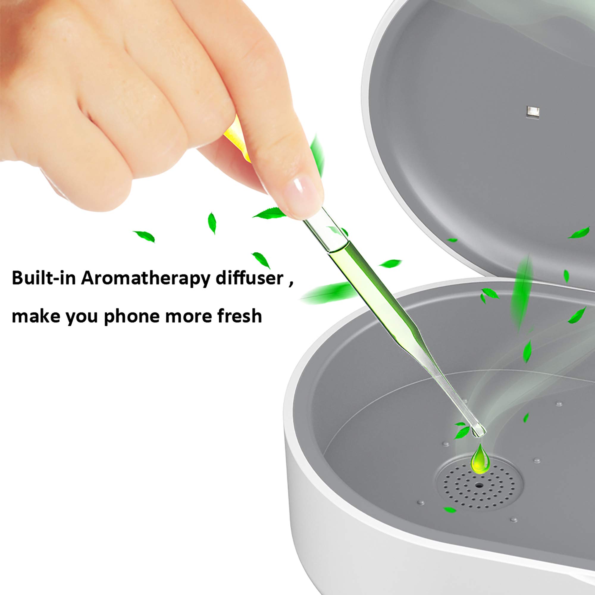 Multifuncional Grande Esterilizador UV Lámpara Caja Portátil Ultravioleta Ozono Eléctrico LED Luz Móvil Cepillo de Dientes Germicida Desinfección UV Box 3 en 1 Inalámbrica Carga Aromaterapia