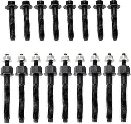 Juego de tornillos y pernos del colector de escape compatible con motores Chrysler Dodge Ram 5.7L V8 2003-2008. (juego completo izquierdo + derecho)