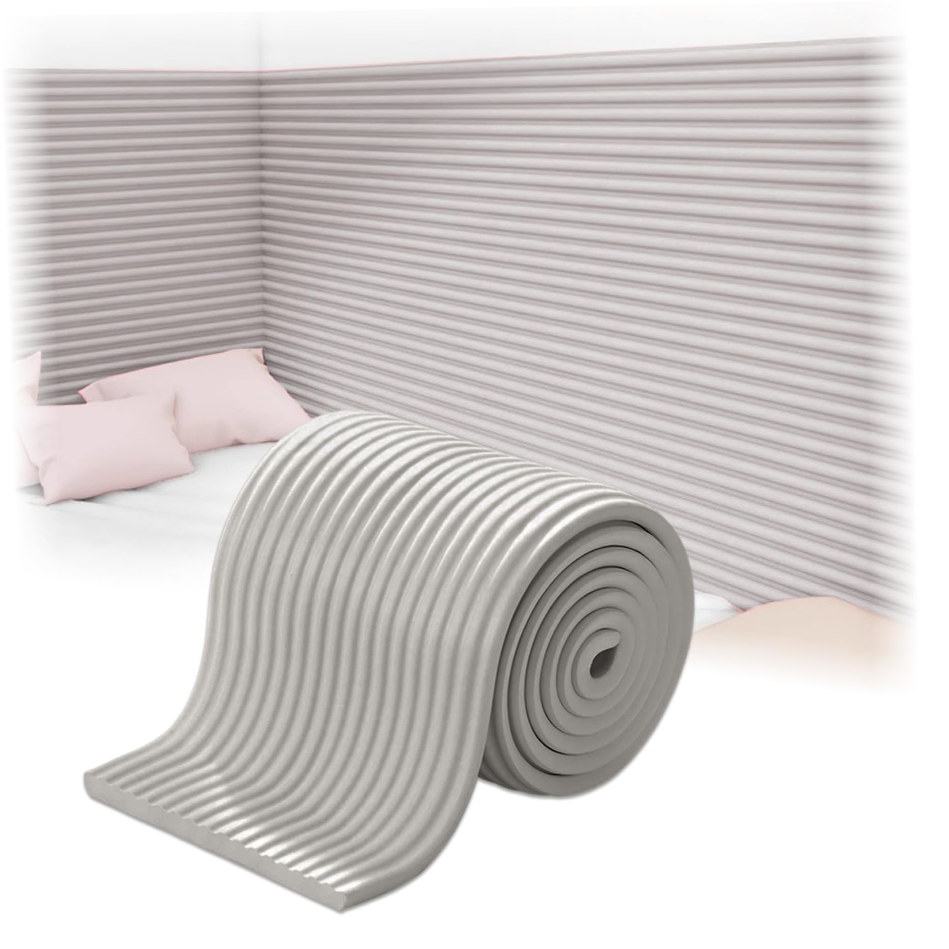 Faticenic Crib Padding for Sides, 79x8 Soft High Elasticity Thickened NBR Padded Wall Panels, Waterproof Crib Bumper Pads for Wall Table Cabinet Desk, Indoor Decorations