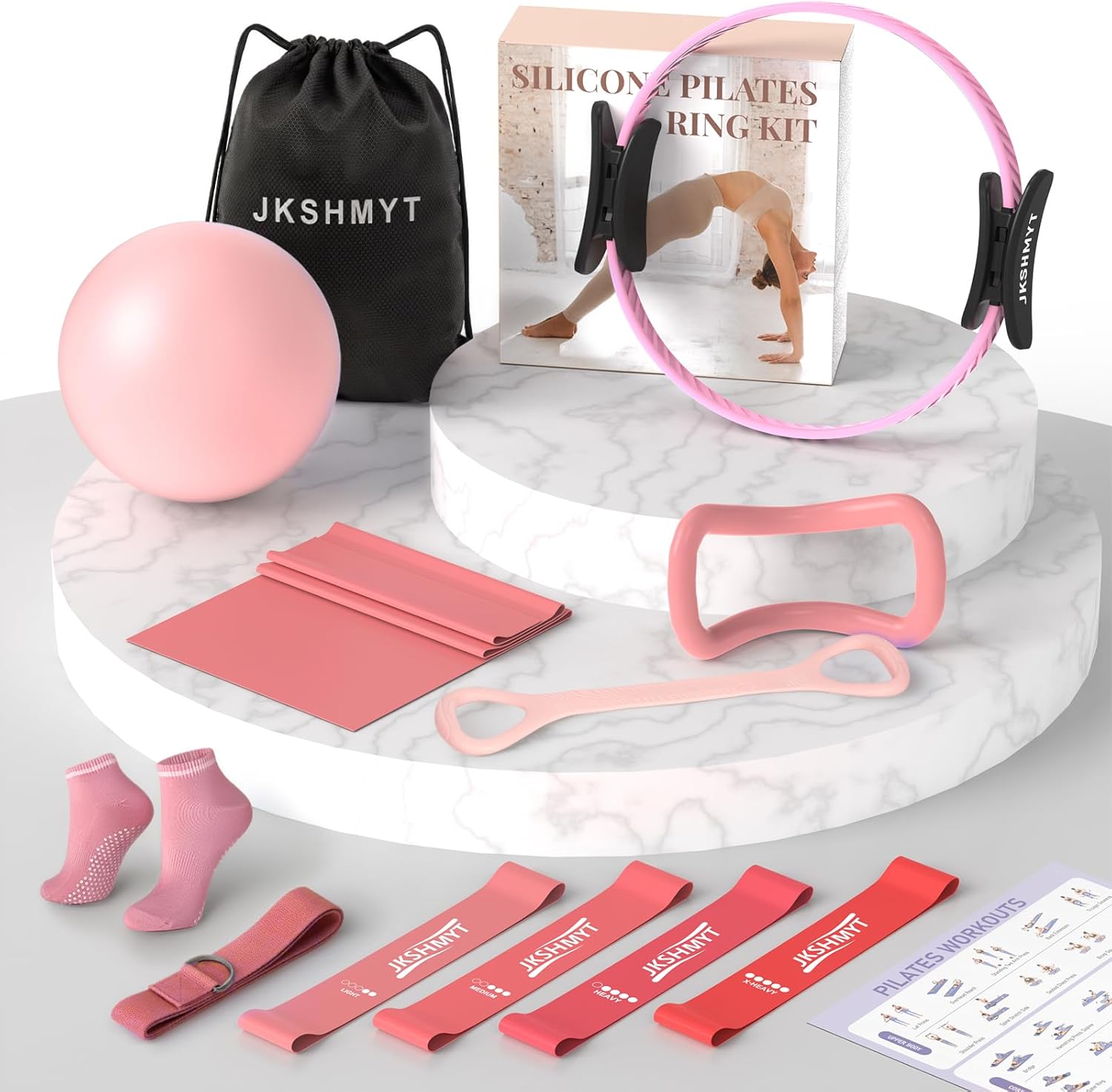 Pilates Ring Kit for Women, Pilates Equipment – 14.5" Home Magic Circle Workout with Pilates Ball, Resistance Bands, Better me Pilates Essentials Starter Set for Beginners Toning Shape Full Body