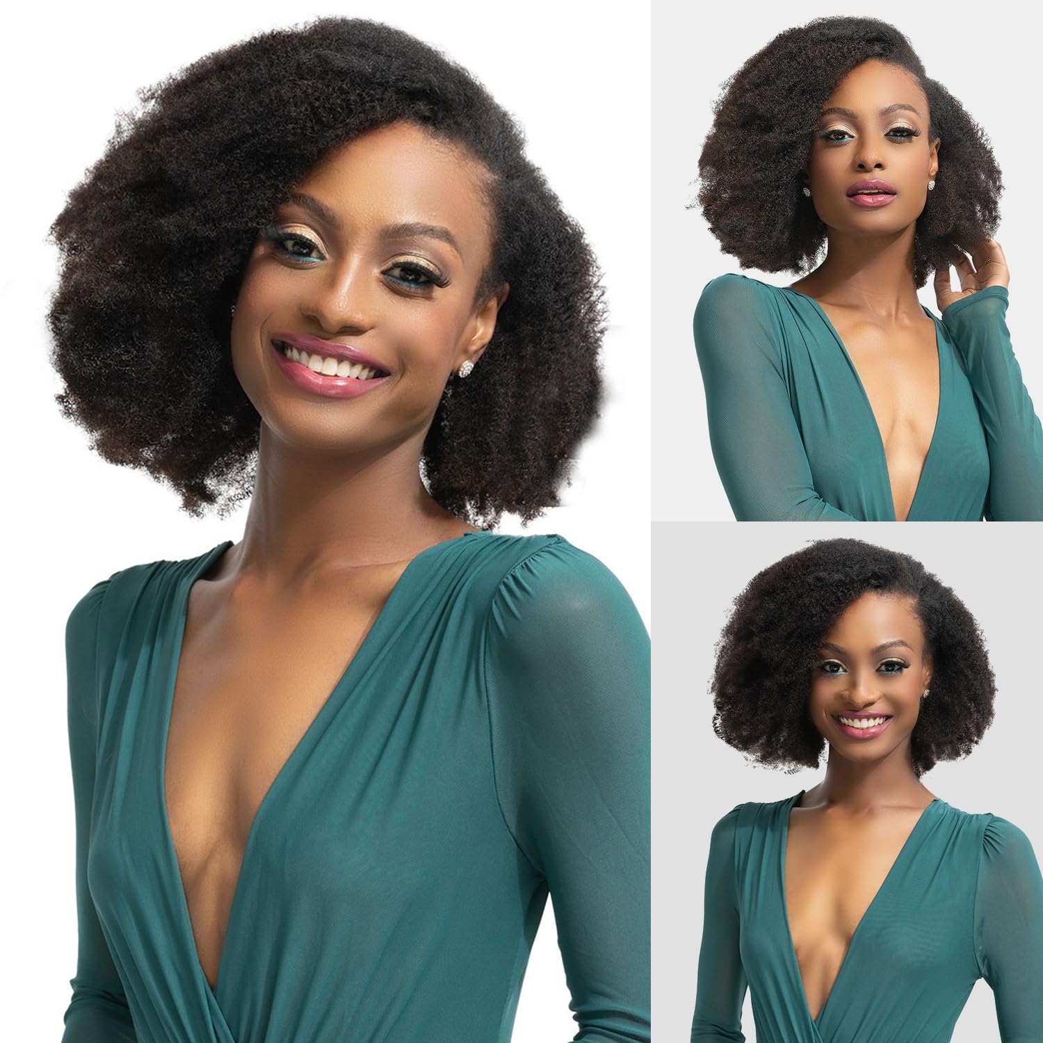 Janet Collection Natural Me Virgin Human Hair Clip-In Weave Afro Kinky Clip (8Pcs) (NATURAL)