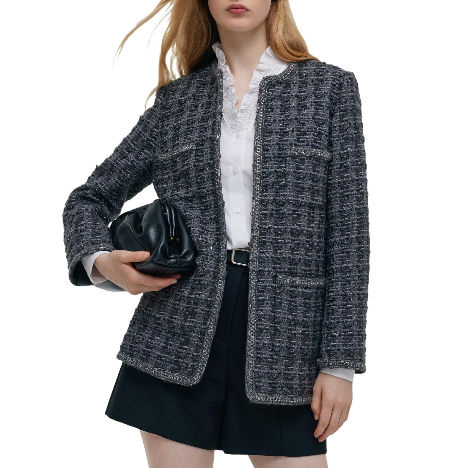 GOELIA 2026 Womens Casual Blazers Long Sleeve Work Office Open Front Suit Jacket Business Blaze