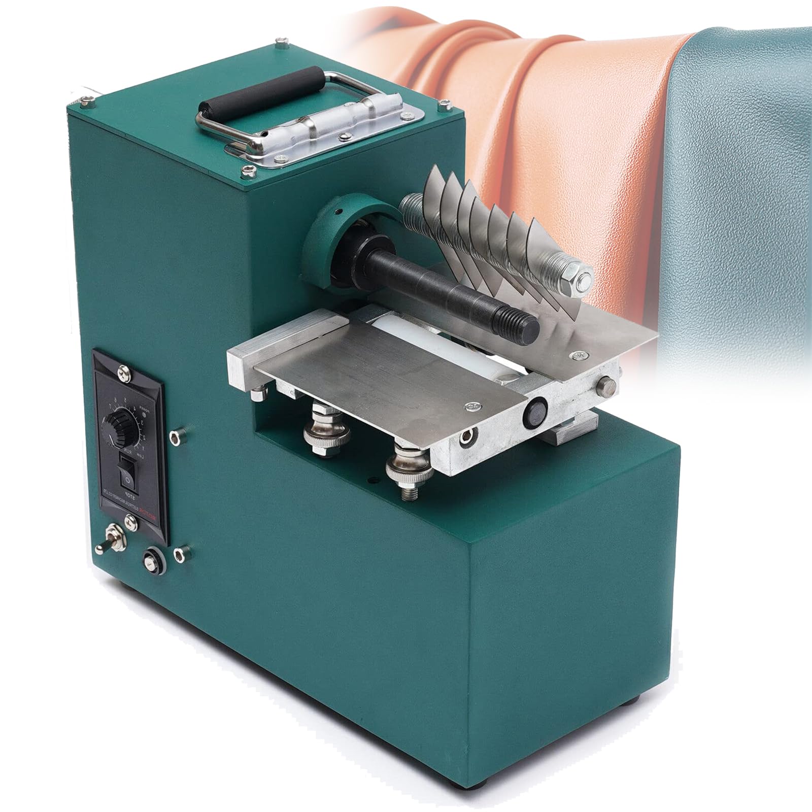 ASerZenith Leather Slitter, 1400Rpm Leather Cutting Machine, Electric Leather Strap Cutter Speed Adjustable, Diy Leathercraft Splitter Skiver Machine,Single Head