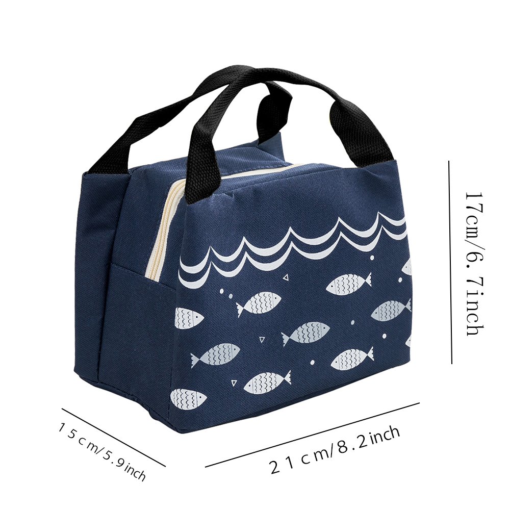 HEVIBK Sac Isotherme Repas,Panier Repas Portable Lunch Bag à Déjeuner Sac de Transport Repas Pique-Nique (Noir