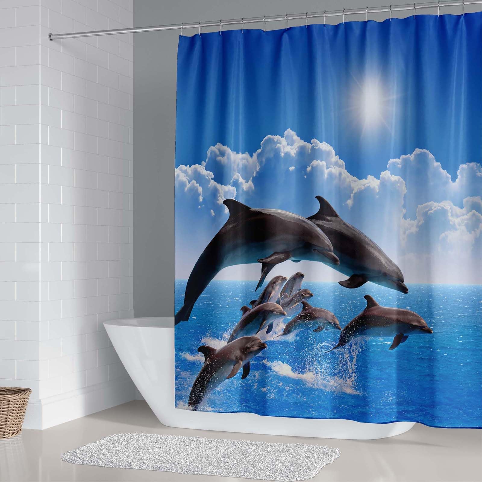 Lunaanda Shower Curtain for Bathroom,Fabric Shower Curtain Mould Resistant,Machine Washable Bath Curtains - Image 4