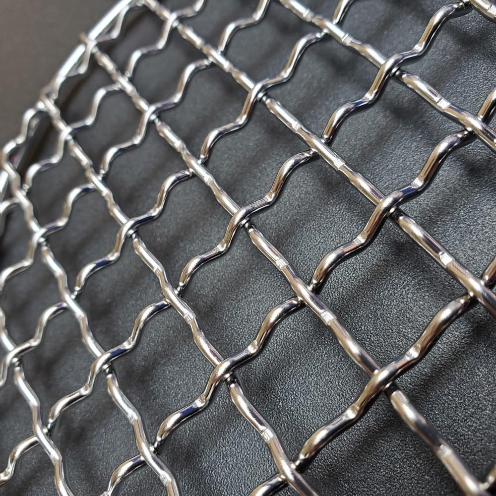 2Peices Backpacker Bushcraft Grill Grill in acciaio inox BBQ Grill da cucina Mesh Campfire Grill quadrato rotondo per campeggio, zaino in spalla, caccia e pesca