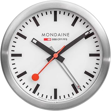 Mondaine - Wall Clock - Wall & Desk Aluminum Case Clock A997.MCAL.16SBB 125mm - Wall Clocks - Made in Switzerland