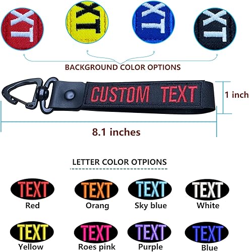 Miniatura 4 de QJS PATCH Customzied - Llavero personalizado con llavero de automóvil, clip de nailon con hebilla de cincha para llaves, mochila táctica, Negro -