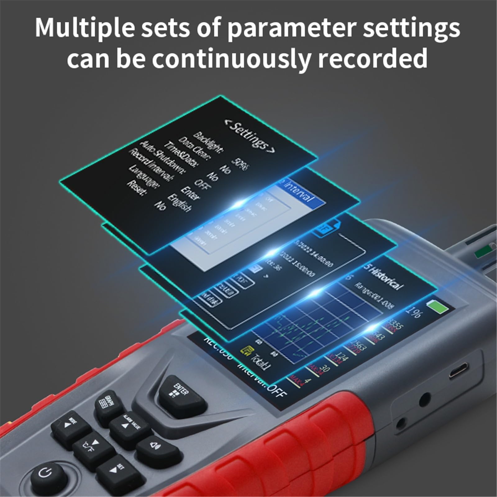 Misuratore Portatile della qualità dell'Aria Rilevatore PM2.5 qualità dell'Aria Interna IAQ Polvere PM 0,3 Sensore PM 10 Strumento rilevatore di Gas PM2.5