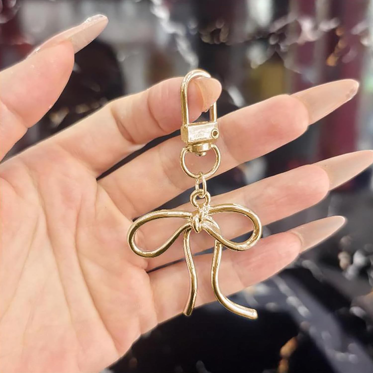 Cute Bow Keychain Bag Charm, Bling Purse Charms Accessories, Kawaii Keychain for Women Girl - Image 2