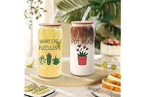 Gardening Lover Gifts, What the Fucculent Funny Crazy Present with Glass Mug...