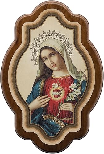 Miniatura 6 de Intercession Sagrado Corazón de Jesús y Virgen María - Obra de arte enmarcada, juego de 2 piezas